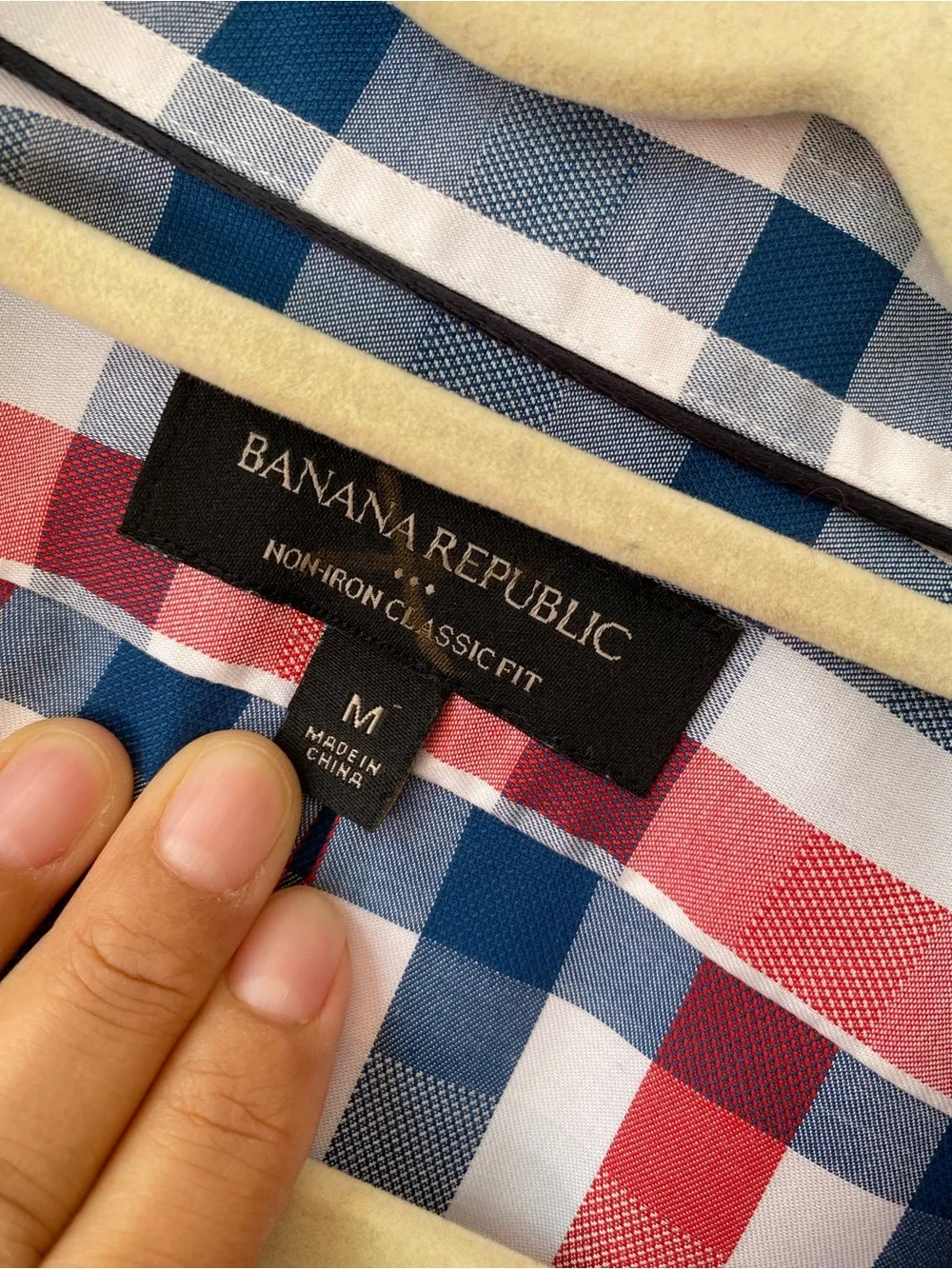 Banana Republic Non-Iron Classic Fit Plaid Button Down Shirt Men’s Medium